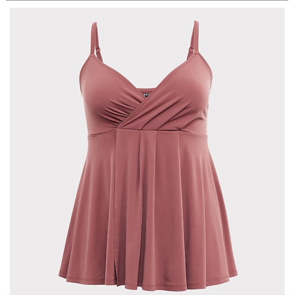 STUDIO KNIT DARK PINK SURPLICE CAMI - Picture 4 of 7